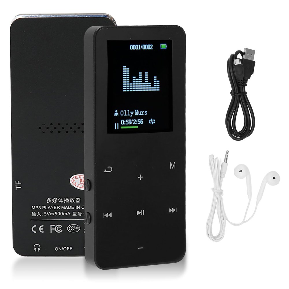 8GB MP3 Players with Bluetooth 4.2, Portable Music Player Support Voice Recorder, Ebook, Video Playback, HiFi Lossless Sound Music Player, Up to 128GB, Earphones Included (Black)