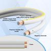 Mygatti 14AWG Speaker Wire 75 FT, 14/2 Gauge Audio Speaker Wire, for Car Speakers Stereo, Home Theater, Automotive Wire, White Jacket with Yellow Polarity Marker, CCA, 2 Conductors Electrical Wire view 2
