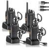 JUCJET H888S 4 Pack Walkie Talkies Handheld Two Way Radio with Original Earpieces, 2-Way Radios UHF Handheld Transceiver Walky Talky, with 2-in-1 Type-C Charging Cable&Charging Station4 Pack view 1