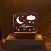 Personalized Night Light Baby Light - Baby Nursery Decor, Custom Night Light with Name Moon and Star Personalized Gift for Kids Baby Room Christmas Gift (Moon and Star) view 1