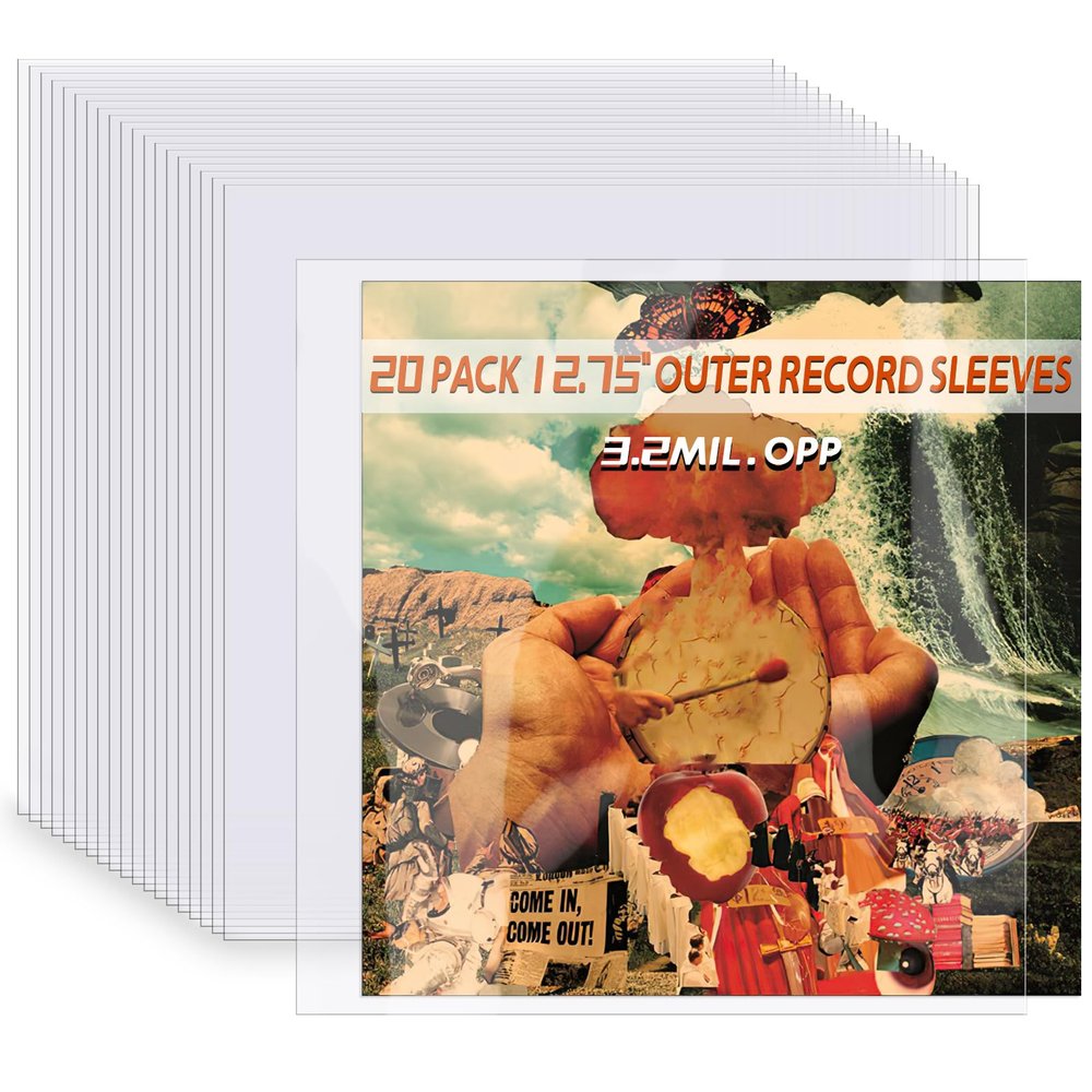 100 Clear 12" Outer Vinyl Record Sleeves for Single & Double Vinyl Records