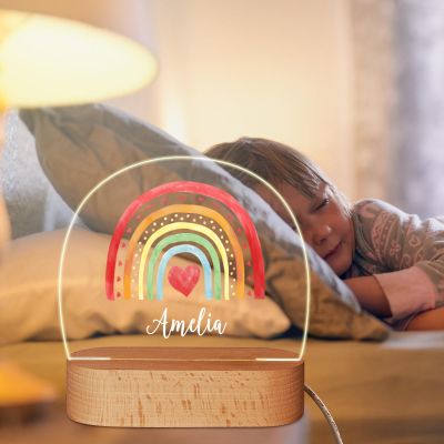Personalized Night Light Baby Light - Baby Nursery Decor, Custom Night Light with Name Moon and Star Personalized Gift for Kids Baby Room Christmas Gift (Color Rainbow)