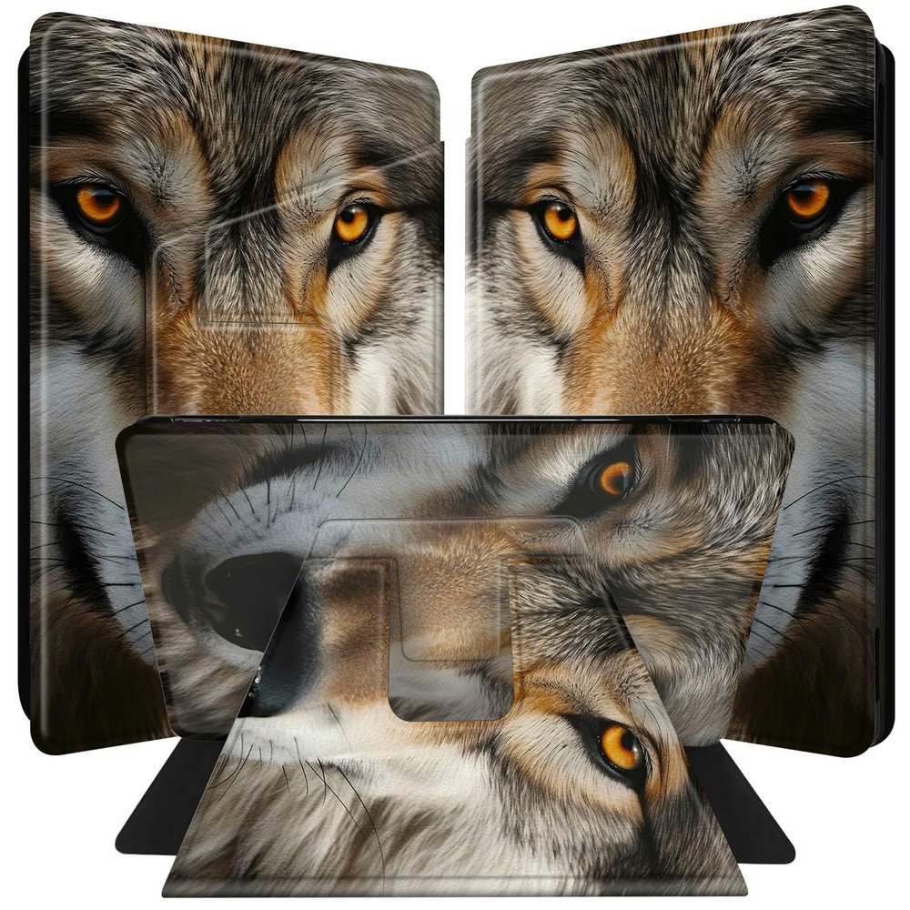 BPQOJB for All-New Kindle Paperwhite Case (10th Generation 6 inch 2018 Release) 360 Degree Rotating PU Leather Smart Cover with Auto Wake/Sleep - Wolf