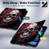 BPQOJB for All-New Kindle 2022 Case 11th Generation 6 inch 2022 Release 360 Degree Rotating PU Leather Smart Cover with Auto Wake/Sleep - Rose Flower Floral Skull view 3