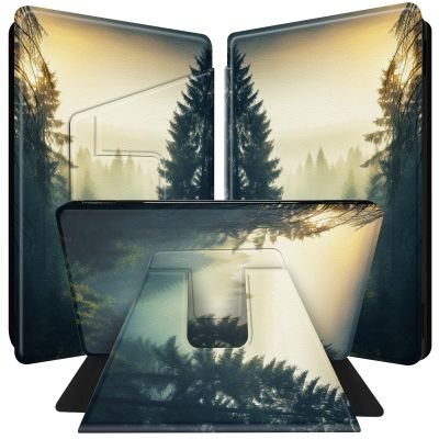 BPQOJB for All-New Kindle Paperwhite Case (11th Generation 6.8 inch 2021 Release) 360 Degree Rotating PU Leather Smart Cover with Auto Wake/Sleep - Forest and Sunset