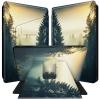 BPQOJB for All-New Kindle Paperwhite Case (11th Generation 6.8 inch 2021 Release) 360 Degree Rotating PU Leather Smart Cover with Auto Wake/Sleep - Forest and Sunset view 1
