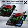 BPQOJB for All-New Kindle Paperwhite Case (11th Generation 6.8 inch 2021 Release) 360 Degree Rotating PU Leather Smart Cover with Auto Wake/Sleep - Big Red Rose view 3