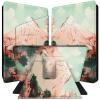 BPQOJB for All-New Kindle Paperwhite Case (11th Generation 6.8 inch 2021 Release) 360 Degree Rotating PU Leather Smart Cover with Auto Wake/Sleep - Mountain Cherry Blossom Tree view 1