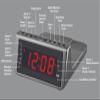 HANNLOMAX HX-205Wi PLL FM Radio with Wireless Charging, USB Port for 1A Charging, 0.9" Red LED Display, Digital Clock with Dual Alarm, Ambient Temperature Display, AC Operation only. view 4