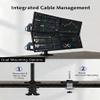 Ergounion Quad Monitor Mount, Holds Screens up to 40 Inches and 25 lbs, Fully Adjustable 4 Monitor Stand with C-Clamp and Grommet Base, Aluminum, Black view 2