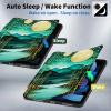 BPQOJB for All-New Kindle Fire 7 Tablet Case (9th 7th Generation 7 inch 2019 2017 Release) 360 Degree Rotating PU Leather Smart Cover with Auto Wake/Sleep - Mountains Moon view 3