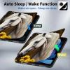 BPQOJB for All-New Kindle Paperwhite Case (11th Generation 6.8 inch 2021 Release) 360 Degree Rotating PU Leather Smart Cover with Auto Wake/Sleep - Sunflowers White Horse view 3