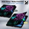 BPQOJB for All-New Kindle Paperwhite Case (10th Generation 6 inch 2018 Release) 360 Degree Rotating PU Leather Smart Cover with Auto Wake/Sleep - Green Butterfly and Rose view 3