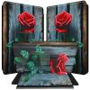 BPQOJB for All-New Kindle Paperwhite Case (10th Generation 6 inch 2018 Release) 360 Degree Rotating PU Leather Smart Cover with Auto Wake/Sleep - a Big Red Rose view 1