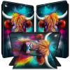 BPQOJB Case for All-New Fire HD 8 & Fire HD 8 Plus Tablet (12th 10th Generation, 2020 2022 Release) 360 Degree Rotating PU Leather Smart Cover with Auto Wake/Sleep - Cute Colorful Cow view 1