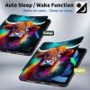 BPQOJB Case for All-New Fire HD 8 & Fire HD 8 Plus Tablet (12th 10th Generation, 2020 2022 Release) 360 Degree Rotating PU Leather Smart Cover with Auto Wake/Sleep - Cute Colorful Cow view 3