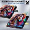 BPQOJB for All-New Kindle Paperwhite Case (10th Generation 6 inch 2018 Release) 360 Degree Rotating PU Leather Smart Cover with Auto Wake/Sleep - Colorful Cute Horse view 3