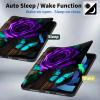 BPQOJB for All-New Kindle 2022 Case 11th Generation 6 inch 2022 Release 360 Degree Rotating PU Leather Smart Cover with Auto Wake/Sleep - Blue Butterfly and Rose view 3