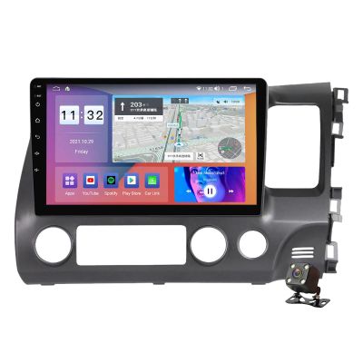 10.1 Inch Android 12 Car Stereo Head Unit for H-onda Civic 2005-12 Car Radio Support GPS Navigation Video Multimedia Player
