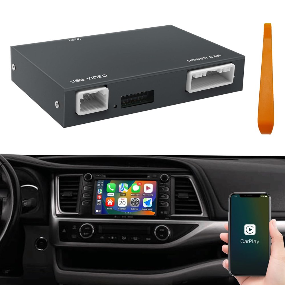 Carplay Adapter Wireless Carplay Retrofit Kit Decoder for Toyota Touch2 & Entune2.0 2014-2019 Fit for Tundra/4Runner/RAV4/Tacoma/Camry/Corolla/Avalon/Prius/CH-R/Sienna/Highlander