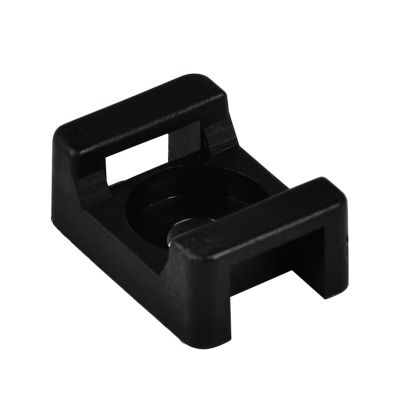 100 PCS Cable Tie Saddle Plastic Mounting Base Cable Clamp Holder Cable Winder Nylon HC-1/2/3/4/5 (Color : HC-2-6 Black)