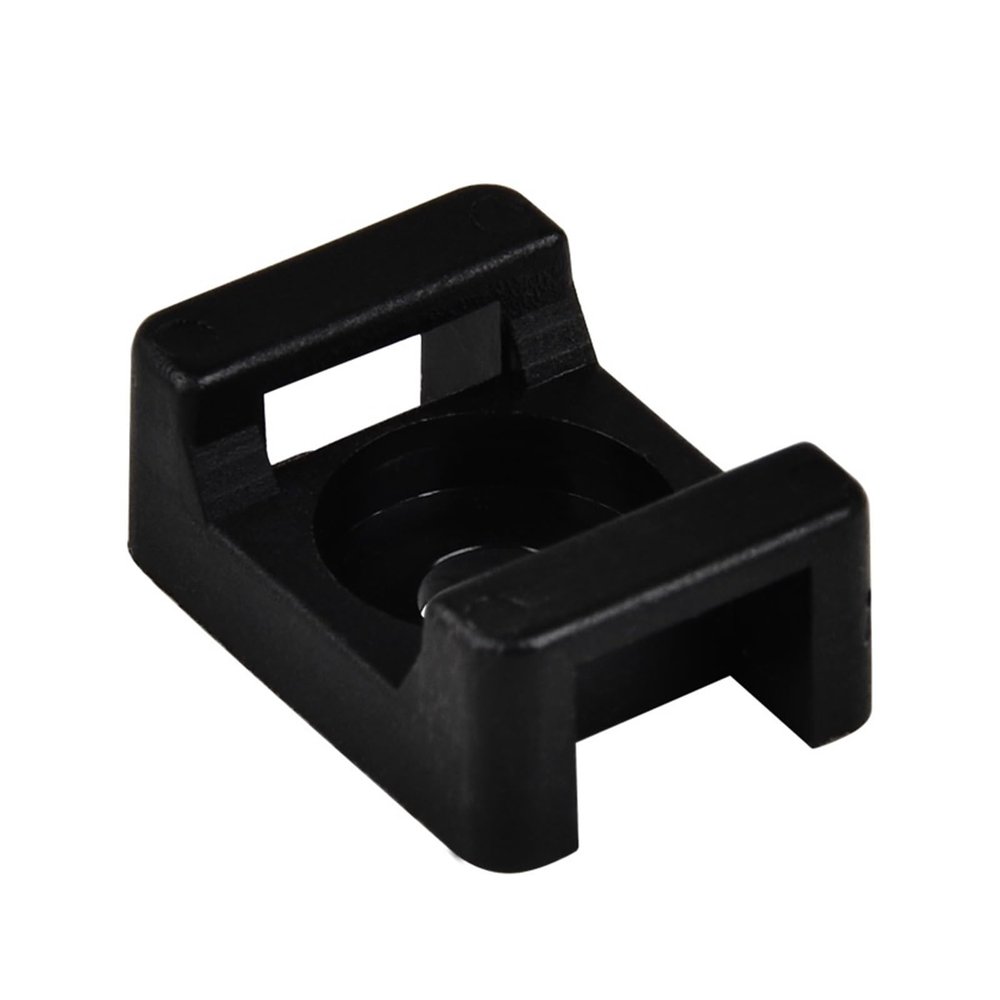 100 PCS Cable Tie Saddle Plastic Mounting Base Cable Clamp Holder Cable Winder Nylon HC-1/2/3/4/5 (Color : HC-2-6 Black)