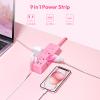 NTONPOWER Pink Extension Cord 5 ft, 1080 Joules Surge Protector Power Strip, Flat Plug Extension Cord with 6 Widely Outlets 3 USB (1 USB C), Power Strip Long Cord for Home Office Dorm Room Essentials view 2