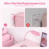 NTONPOWER Pink Extension Cord 5 ft, 1080 Joules Surge Protector Power Strip, Flat Plug Extension Cord with 6 Widely Outlets 3 USB (1 USB C), Power Strip Long Cord for Home Office Dorm Room Essentials view 3