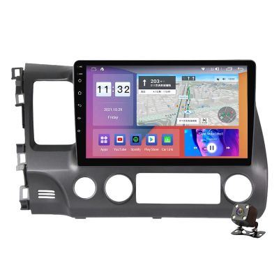 10.1 Inch Android 12 Car Stereo Head Unit for H-onda Civic 2005-12 Car Radio Support GPS Navigation Video Multimedia Player