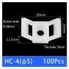 100pcs Cable Tie Mounting Base HC-2 HC-4 Plastic Mount Saddle Clamp Cable Winder White Black (Color : HC-4-5, Size : White) view 2