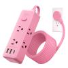 NTONPOWER Pink Extension Cord 10 ft, 1080 Joules Surge Protector Power Strip with 6 Widely Outlets 3 USB (1 USB C), Flat Plug Extension Cord Power Strip Long Cord for Home Office Dorm Room Essentials view 1