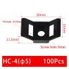 100 PCS Cable Tie Saddle Plastic Mounting Base Cable Clamp Holder Cable Winder Nylon HC-1/2/3/4/5 (Color : HC-4-5 Black) view 2