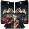 BPQOJB for Samsung Galaxy Tab S6 Lite Case 2022/2020 Release 360 Degree Rotating PU Leather Smart Cover with Auto Wake/Sleep Tablet Case for Galaxy Tab S6 Lite 10.4 inch - Red Flower Wolf Moon view 1