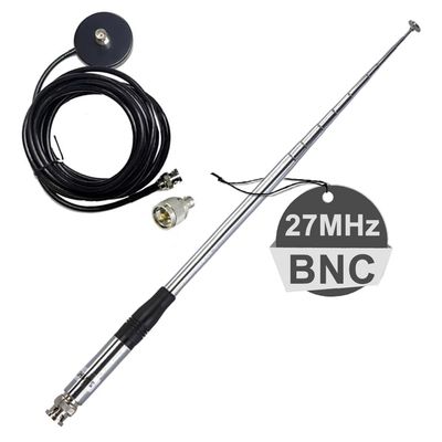 27MHz CB Antenna Telescopic with 2.16in Magnetic Base & 196.85in Cable PL259 Male BNC Connector 9inch to 51inch Rod for CB Radio Car Mobile Radio Scanner IC-V8 CB-58