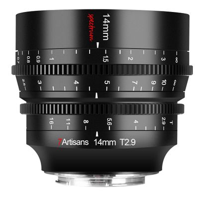 7artisans 14mm T2.9 Large Aperture, 270Focus Stroke, Full-Frame 114Ultra-Wide-Angle Spectrum Cine Lens Compatible for Sony A7 Series A7R A75 A7SII A9 A7C A1, Black