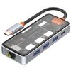 DroiX NT8 Clear USB Hub with Ultra-Fast RJ45 Gigabit Ethernet, 4K HDMI 2.0 Output, Rapid 100W PD Charging, Versatile 3X USB Type-A 3.0 Ports, Dual Micro/SD Card Readers, Sleek Design. view 1