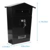 CUBANE Post Box, Wall Mounted Letterbox, Letter Boxletterbox Office Postbox Wall Post Mounted Locking Style Box Mailbox Letter Hanging Mount Mail Drop Steel Iron Retro Large Capacity Mailbox Mailbox view 2