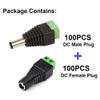 exgoofit 100 Pairs DC Power Connector Jack Plug Adapter 12V Male+Female 2.1x5.5mm for CCTV Security Camera and LED Strip view 2