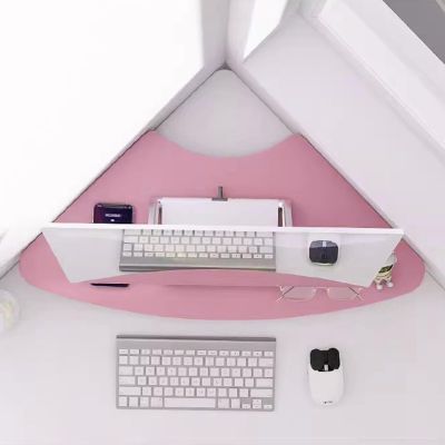 Corner Monitor Stand Computer Monitor Riser, Space Saving Triangle Desktop Universal Rack, Ergonomic Corner Storage Shelf Office Organization for Laptop/ Display ( Color : Pink , Size : 6.5cm/2.5in He