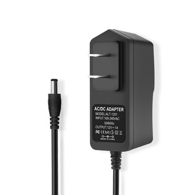 12V 1A 12W DC Power Supply Adapter, AC 100-240V 50-60Hz to 12 Volt 1Amp Transformer, DC 12V Power Cord with 5.5mm x 2.5mm Barrel Plug