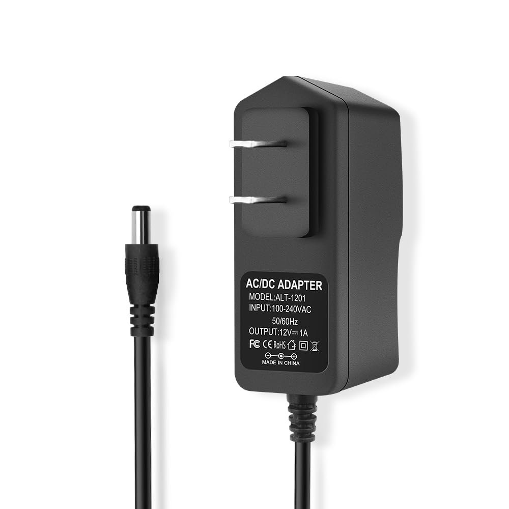 12V 1A 12W DC Power Supply Adapter, AC 100-240V 50-60Hz to 12 Volt 1Amp Transformer, DC 12V Power Cord with 5.5mm x 2.5mm Barrel Plug