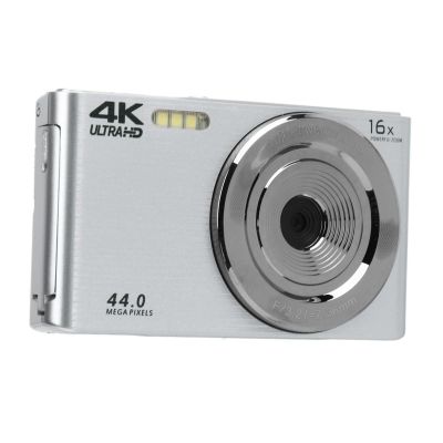 16X Digital Zoom Camera, 2.8in Screen Shock Proof Plastic Housing Built in Fill Light 4K HD Camera Mini Size 44MP Easy to Use for Photography (Silver)