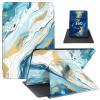 Case for 6.8" Kindle Paperwhite (11th Generation 2021) and Kindle Paperwhite Signature Edition PU Leather 360 Degree Rotating Swivel Stand Smart Cover with Auto Wake/Sleep,Modern Teal Marble view 1