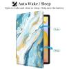 Case for 6.8" Kindle Paperwhite (11th Generation 2021) and Kindle Paperwhite Signature Edition PU Leather 360 Degree Rotating Swivel Stand Smart Cover with Auto Wake/Sleep,Modern Teal Marble view 3