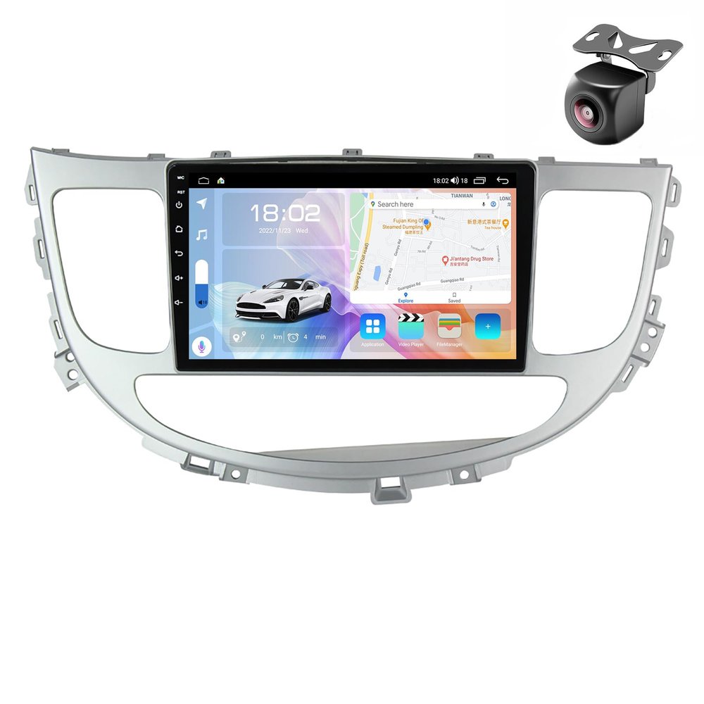 Android 12 System for Hyundai Rohens Genesis 2008 2009 2010-2013 Car Stereo Radio with FM SWC BT Music CarPlay Android Auto GPS Navigation Touch Screen Upgrade Multimedia Player (M600S 8core 6+128G)