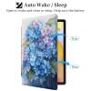 Case for 6.8" Kindle Paperwhite (11th Generation 2021) and Kindle Paperwhite Signature Edition PU Leather 360 Degree Rotating Swivel Stand Smart Cover with Auto Wake/Sleep,Blue Hydrangea Flowers view 3