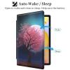Case for 6.8" Kindle Paperwhite (11th Generation 2021) and Kindle Paperwhite Signature Edition PU Leather 360 Degree Rotating Swivel Stand Smart Cover with Auto Wake/Sleep,Cherry Tree Pink view 3