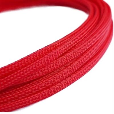 MIBSH Trunking Solid 10 Meters Cable Expandable Flat Sleeves 3/4/6/8/10/12/16mm Braided Wire Snakeskin Sleeving Black Red Blue Green Connector Loom (Color : RED, Size : 4mm bore)