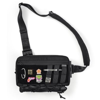 TACTICAL_GEEK Cache L3C EDC Sling Bag Chest, Lightweight Shoulder Daypack, Travel Hiking Concealed Carry, Crossbody Bag, Tactical Backpack, Hiking Ambidextrous Strap (1000D-Black)