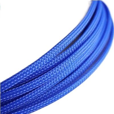 MIBSH Trunking Solid 10 Meters Cable Expandable Flat Sleeves 3/4/6/8/10/12/16mm Braided Wire Snakeskin Sleeving Black Red Blue Green Connector Loom (Color : Blue, Size : 12mm bore)